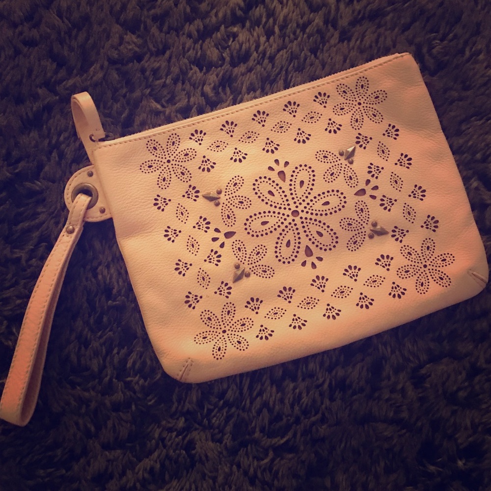 Miss Allbright Blush Pink Leather Clutch